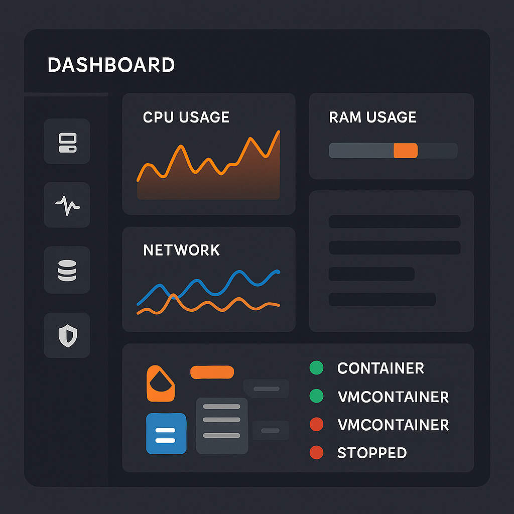 Proxmox Dashboard und Serverbetrieb