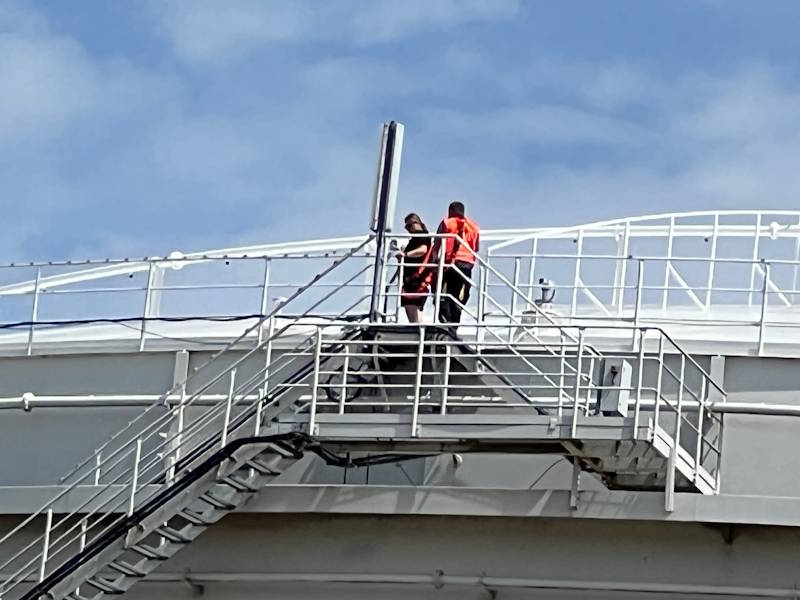 Techniker von IT-Box beim Aufbau einer Außenanbindung